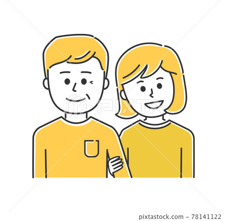 不同年齡的夫妻/夫妻（年輕女性）插圖素材 78141122
