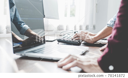 Programmer working in a software development and coding technologies. Website design. Technology concept. 78141872