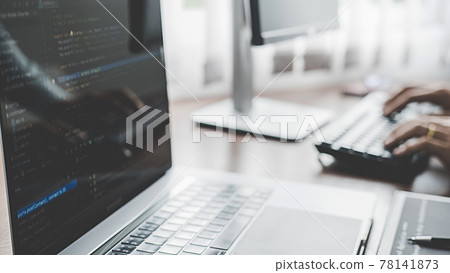 Programmer working in a software development and coding technologies. Website design. Technology concept. 78141873