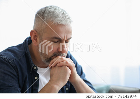 Sad elderly man leaning on hands, closeup portrait Sad elderly man leaning on hands, closeup portrait 78142974