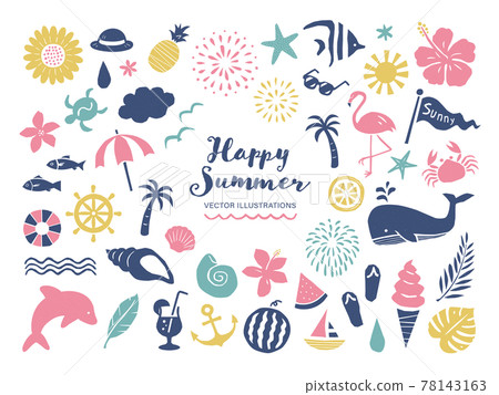 Simple vector illustration set of summer and sea 78143163