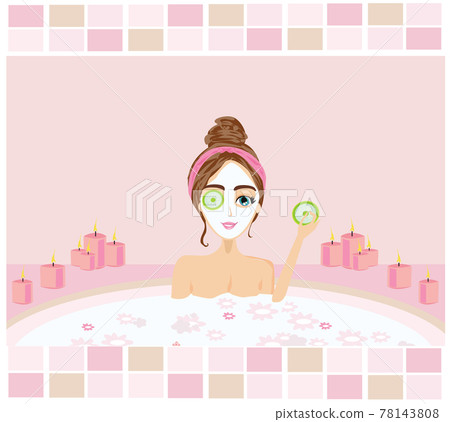 Beautiful young woman enjoying in spa - spa 78143808
