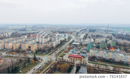 Aerial view of the city Ternopil in early spring. Ukraine Aerial view of the city Ternopil in early spring. Ukraine 78143837