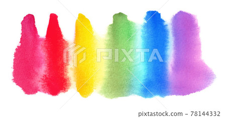 Watercolor Hand Painted Colorful Rainbow Set. Vector Pride Flag 78144332