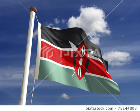 Kenya flag (with clipping path) 78144808
