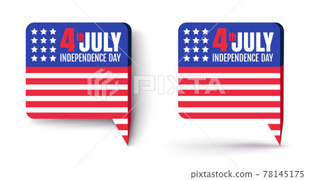 Vector set icons of American flag for independence day at 4 th july. Vector set icons of American flag for independence day at 4 th july. 78145175