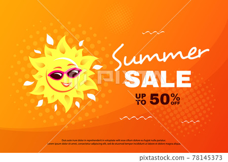 Summer Sale Banner, Promo Badge for Seasonal Discount Summer Sale Banner, Promo Badge for Seasonal Discount 78145373