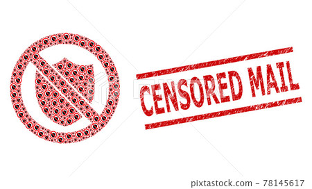 No Shield Composition of No Shield Items and Grunge Censored Mail Stamp No Shield Composition of No Shield Items and Grunge Censored Mail Stamp 78145617
