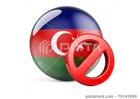 Forbidden symbol with Azerbaijani flag. Prohibition in Azerbaijan concept, 3D rendering Forbidden symbol with Azerbaijani flag. Prohibition in Azerbaijan concept, 3D rendering 78145899