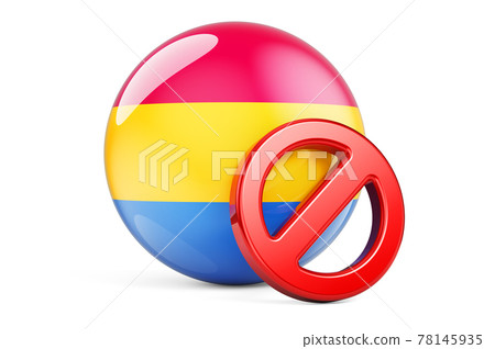 Forbidden sign with pansexual flag, 3D rendering Forbidden sign with pansexual flag, 3D rendering 78145935