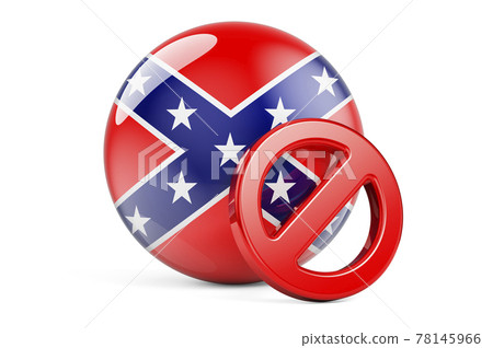 Forbidden sign with Flag of the Confederate States of America, 3D rendering Forbidden sign with Flag of the Confederate States of America, 3D rendering 78145966