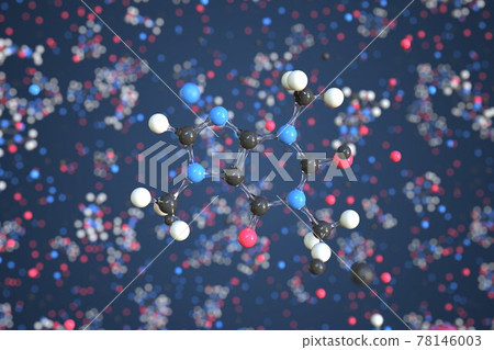 Caffeine molecule. Conceptual molecular model.... - Stock Illustration ...