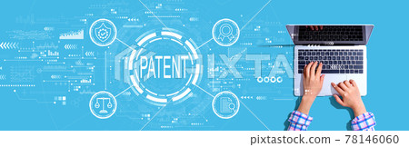 Patent concept with person using a laptop 78146060