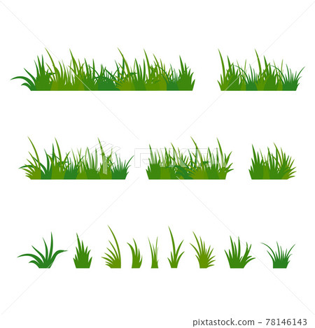 Set of green tufts grass Set of green tufts grass 78146143