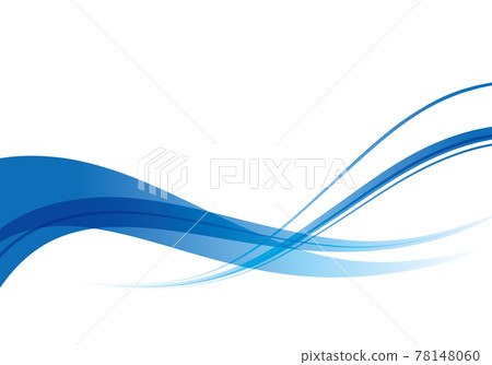 Simple blue curve background image illustration - Stock