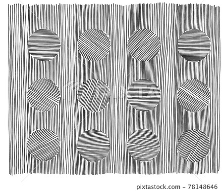 Circles and lines (hand-painted material) 78148646