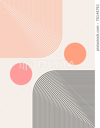 Abstract modern bohemian contemporary geometric minimal pattern art style. Wall line boho abstract Abstract modern bohemian contemporary geometric minimal pattern art style. Wall line boho abstract 78148761