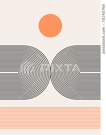Abstract modern bohemian contemporary geometric minimal pattern art style. Wall line boho abstract Abstract modern bohemian contemporary geometric minimal pattern art style. Wall line boho abstract 78148769