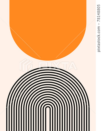 Abstract modern bohemian contemporary geometric minimal pattern art style. Wall line boho abstract 78148805