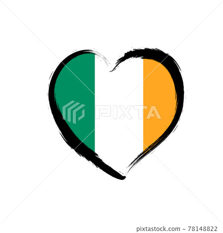 Ireland flag clover irish eurovision. Dublin ireland love heart shape vector 78148822