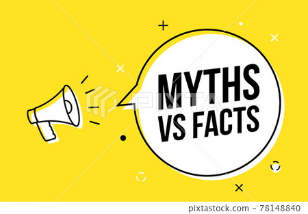 Myths and facts logo vector megaphone background. Check fact truth fake concept 78148840
