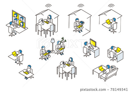 Isometric diagrams of various working styles - Stock Illustration ...