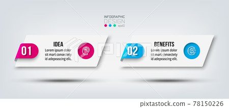 Infographic business template with step or option design. 78150226