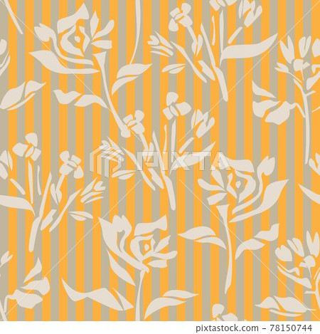 Orange Botanical Floral Seamless Pattern Background Orange Botanical Floral Seamless Pattern Background 78150744