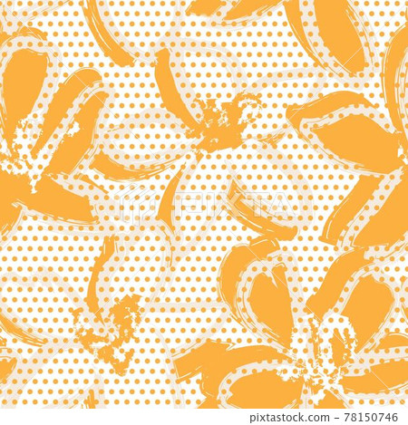 Orange Botanical Floral Seamless Pattern Background Orange Botanical Floral Seamless Pattern Background 78150746