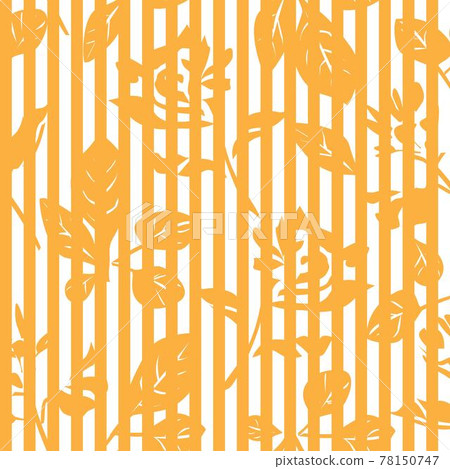 Orange Botanical Floral Seamless Pattern Background Orange Botanical Floral Seamless Pattern Background 78150747