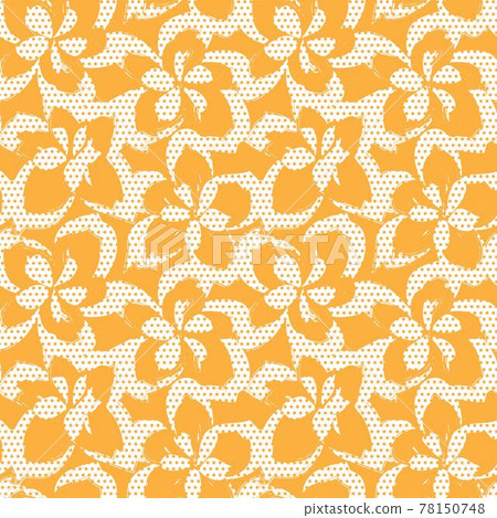 Orange Botanical Floral Seamless Pattern Background Orange Botanical Floral Seamless Pattern Background 78150748