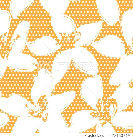 Orange Botanical Floral Seamless Pattern Background 78150749