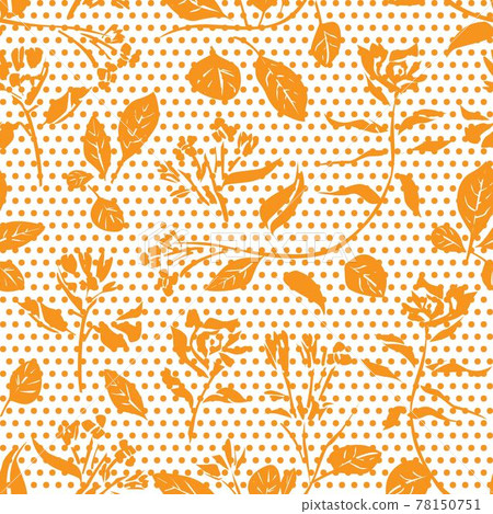 Orange Botanical Floral Seamless Pattern Background Orange Botanical Floral Seamless Pattern Background 78150751