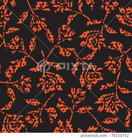 Orange Botanical Floral Seamless Pattern Background Orange Botanical Floral Seamless Pattern Background 78150752