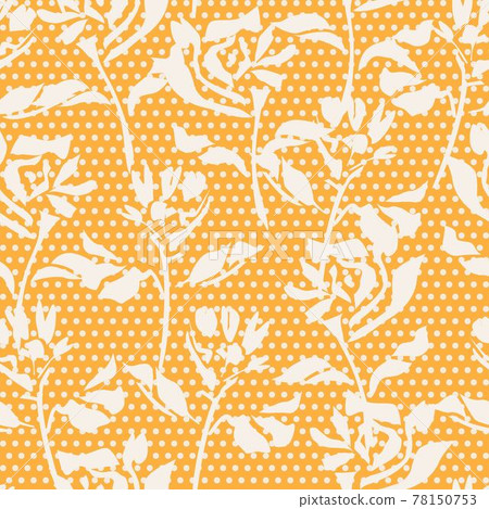 Orange Botanical Floral Seamless Pattern Background 78150753