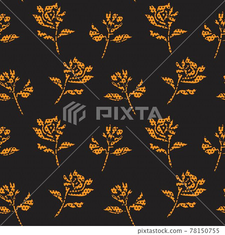 Orange Botanical Floral Seamless Pattern Background Orange Botanical Floral Seamless Pattern Background 78150755