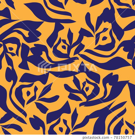 Orange Botanical Floral Seamless Pattern Background Orange Botanical Floral Seamless Pattern Background 78150757