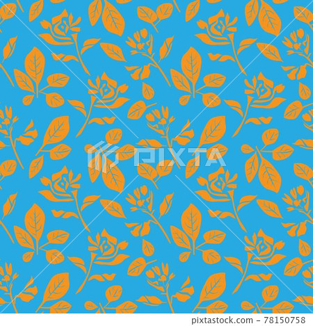 Orange Botanical Floral Seamless Pattern Background Orange Botanical Floral Seamless Pattern Background 78150758