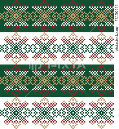 Christmas Fair Isle Seamless Pattern Background - Stock Illustration
