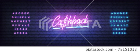 Cashback neon template. Glowing neon lettering Cashback sign 78151018