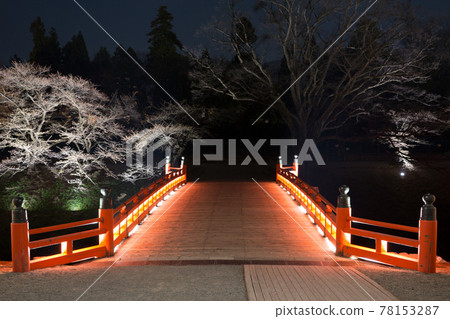 Tsuruga Castle Corridor Bridge Illuminated Tsuruga Castle Corridor Bridge Illuminated 78153287