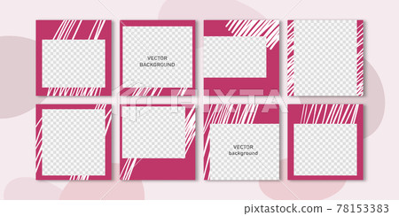 Trendy vector set for social media, social network stories and post, mobile apps, banners, web ads. Template geometric transparanted background with copy space. Editable frame, mockup for advertising Trendy vector set for social media, social network stories and post, mobile apps, banners, web ads. Template geometric transparanted background with copy space. Editable frame, mockup for advertising 78153383