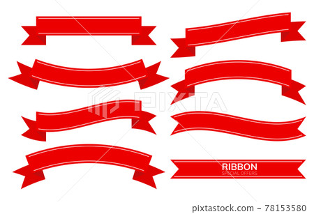 Red bow ribbons flat style icon symbol isolated on white background vector. 78153580