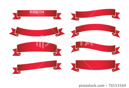 Red bow ribbons flat style icon symbol isolated on white background vector. 78153584