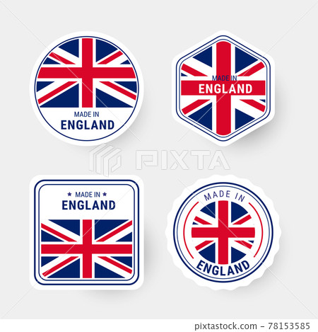Made in England flag label sticker badge collection vector. 78153585