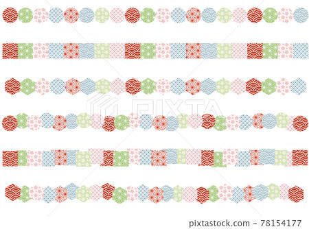 Japanese pattern decorative ruled traditional pattern 78154177