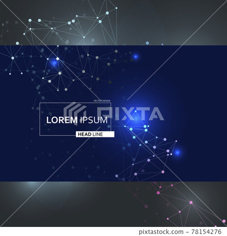 Vector network design digital element. Geometric graphic illustration background. Connect lines and dots 78154276