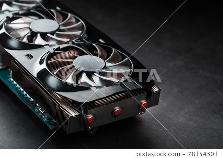 Video card cooling system cooler Selective focus, macro 78154301