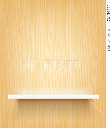 Wooden waal and white shelf. Template for place objects Wooden waal and white shelf. Template for place objects 78154511