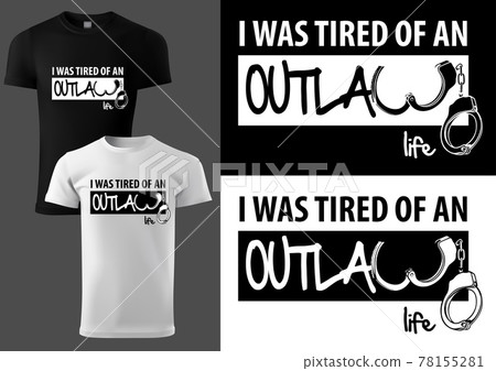 Outlaw T-shirt Design with Handcuffs Outlaw T-shirt Design with Handcuffs 78155281